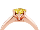 Rose gold Pear Cut Yellow Sapphire Solitaire Engagement Ring with Classic Band and Four-Prong Setting_28