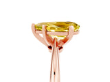 Rose gold Pear Cut Yellow Sapphire Solitaire Engagement Ring with Classic Band and Four-Prong Setting_29