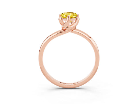 Rose gold Pear Cut Yellow Sapphire Solitaire Engagement Ring with Four-Prong Setting and Classic Band_15