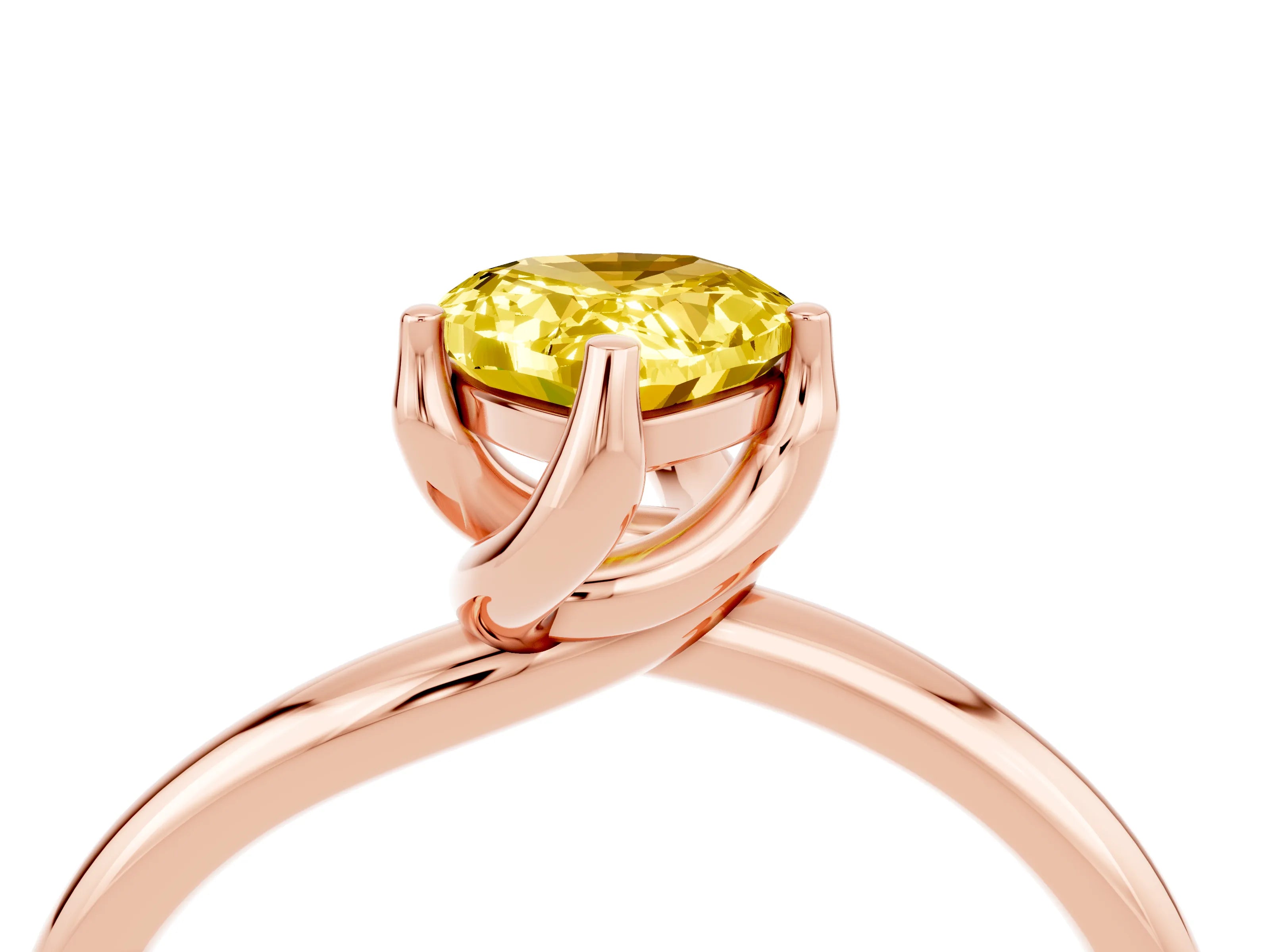 Rose gold Pear Cut Yellow Sapphire Solitaire Engagement Ring with Four-Prong Setting and Classic Band_16