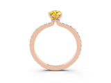 Rose gold Pear Cut Yellow Sapphire Solitaire Engagement Ring with Pavé Band and Four-Prong Setting_27