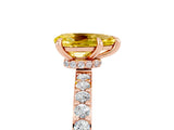 Rose gold Pear Cut Yellow Sapphire Solitaire Engagement Ring with Pavé Band and Four-Prong Setting_29