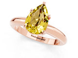 Rose gold Pear Cut Yellow Sapphire Solitaire Engagement Ring with Round Band and Four-Prong Setting_25