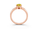 Rose gold Pear Cut Yellow Sapphire Solitaire Engagement Ring with Round Band and Four-Prong Setting_27