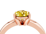 Rose gold Pear Cut Yellow Sapphire Solitaire Engagement Ring with Round Band and Four-Prong Setting_28