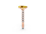 Rose gold Pear Cut Yellow Sapphire Solitaire Pavé Band with Four-Prong Setting_26