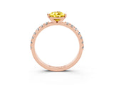 Rose gold Pear Cut Yellow Sapphire Solitaire Pavé Band with Four-Prong Setting_27