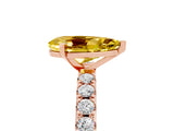 Rose gold Pear Cut Yellow Sapphire Solitaire Pavé Band with Four-Prong Setting_29
