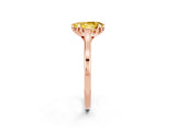 Rose gold Pear Cut Yellow Sapphire Solitaire Ring with Flower Prong Setting and Classic Band_14
