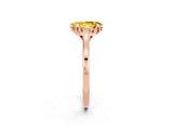 Rose gold Pear Cut Yellow Sapphire Solitaire Ring with Flower Prong Setting and Classic Band_39