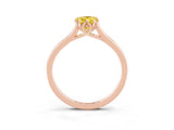 Rose gold Pear Cut Yellow Sapphire Solitaire Ring with Flower Prong Setting and Classic Band_40