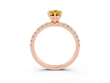 Rose gold Pear Cut Yellow Sapphire Solitaire Ring with Pavé Accents and Four-Prong Setting_27