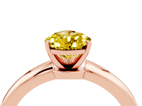 Rose gold Pear Cut Yellow Sapphire Solitaire Ring with Six-Prong Setting and Classic Band_4