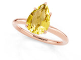 Rose gold Pear Cut Yellow Sapphire Solitaire Ring with Thin Band and Four-Prong Setting_37