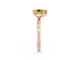 Rose gold Pear Cut Yellow Sapphire Solitaire Ring with Thin Band and Four-Prong Setting_38