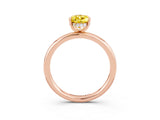 Rose gold Pear Cut Yellow Sapphire Solitaire Ring with Thin Band and Four-Prong Setting_39