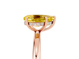 Rose gold Pear Cut Yellow Sapphire Solitaire Ring with Thin Band and Four-Prong Setting_41