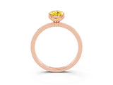 Rose gold Pear Cut Yellow Sapphire Solitaire Ring with Thin Band and Prong Setting_15