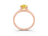 Rose gold Pear Cut Yellow Sapphire Solitaire Ring with Wide Band and Prong Setting_27