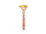 Rose gold Pear Cut Yellow Sapphire Solitaire Twist Band Prong Setting Ring_109