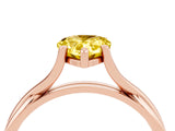 Rose gold Pear Cut Yellow Sapphire Solitaire Twist Band Prong Setting Ring_111