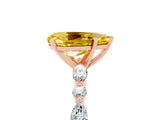 Rose gold Pear Cut Yellow Sapphire Solitaire with Side Stones on a Pavé Band and Four-Prong Setting_29