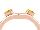 Rose gold Pear Cut Yellow Sapphire Two-Stone Open Band Ring with Prong Setting_22