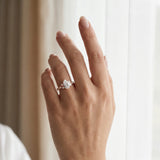 Rose gold Pear Diamond Bezel and Prong Setting with Pave Band_3
