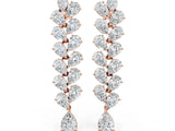 Rose gold Pear Diamond Cascading Leaf Drop Earrings_20