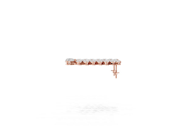 Rose gold Pear Diamond Cascading Leaf Drop Earrings