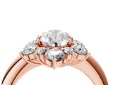 Rose gold Pear Diamond Cluster Halo Ring with Solitaire Band and Four-Prong Setting_23