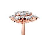 Rose gold Pear Diamond Cluster Halo Ring with Solitaire Band and Four-Prong Setting_24