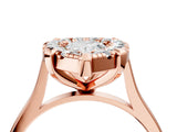Rose gold Pear Diamond Cluster Halo Solitaire with Four-Prong Setting_81
