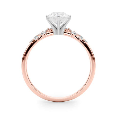 Rose gold Pear Diamond Cluster Prong-Set Solitaire Ring 2