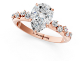 Rose gold Pear Diamond Cluster Prong-Set Solitaire Ring_48