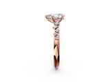 Rose gold Pear Diamond Cluster Prong-Set Solitaire Ring_49