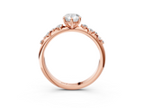 Rose gold Pear Diamond Cluster Prong-Set Solitaire Ring_50