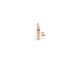 Rose gold Pear Diamond Curved Cluster Climber Earrings_7