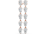 Rose gold Pear Diamond Dangle Earrings with Pear Diamond Accents_4