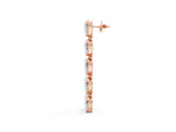 Rose gold Pear Diamond Dangle Earrings with Pear Diamond Accents_5