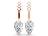 Rose gold Pear Diamond Drop Earring Jackets