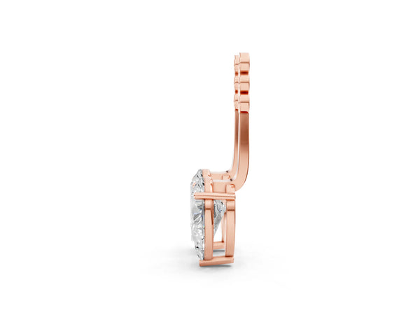 Rose gold Pear Diamond Drop Earring Jackets