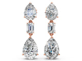 Rose gold Pear Diamond Drop Earrings with Emerald and Pear Lab Grown Diamond Accents_52