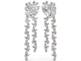 Rose gold Pear Diamond Drop Earrings with Trilliant Diamond Cascades