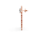 Rose gold Pear Diamond Drop Earrings with Trilliant Diamond Cascades_1