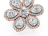 Rose gold Pear Diamond Floral Promise Ring with Round Diamond Center_1