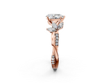 Rose gold Pear Diamond Floral Vine Solitaire Engagement Ring_28
