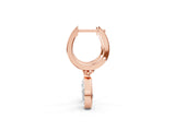 Rose gold Pear Diamond Framed Huggie Drop Earrings_9