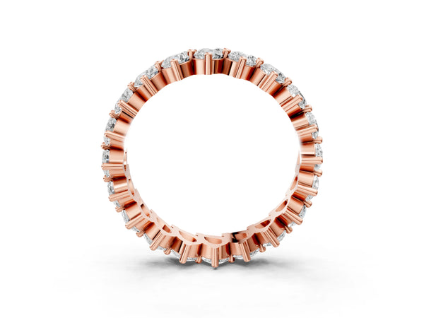 Rose gold Pear Diamond Full Eternity Band with Shared Prong Setting