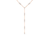Rose gold Pear Diamond Lariat Necklace with Station Accents